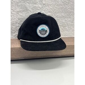 Quiksilver Boardriding Co Corduroy Hat Rope Accent Patch Black Skater Cap